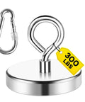Beast Magnet Fishing Kit With 300 Lb Neodymium Rare Earth Magnets Countersunk Hole Eyebolt and carabiner for river recovery
