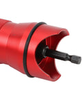 Rivet Nut Drill Adapter Kit With Six Heads And 150 Nuts, Converts Your 18V To 24V Drill Into A Badass Nutsert Installer, Includes M3 To M10 Nuts And Wrench, Great For Aluminum And Steel Projects. Red drill adapter head with black hex bit