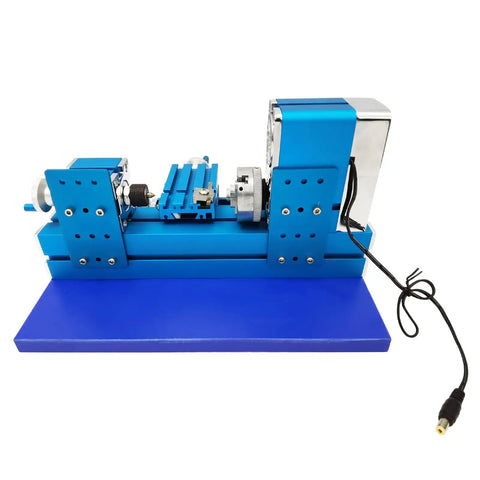 This mini metal lathe machine is a total game changer for DIYers, featuring a compact blue design for wood and plastic projects.
