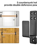 2 Pack Door Barricade Brackets For 2x4 Lumber Drop Open Bar Holder For Home Security Beefy Carbon Steel Black Finish
