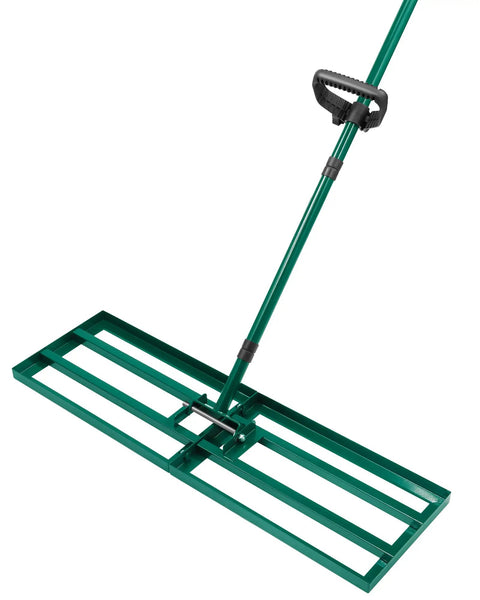 Stainless Steel Lawn Leveling Rake With Adjustable Handle For Smoothing Soil And Topsoil 30x10 Or 45x10 Ground Plate