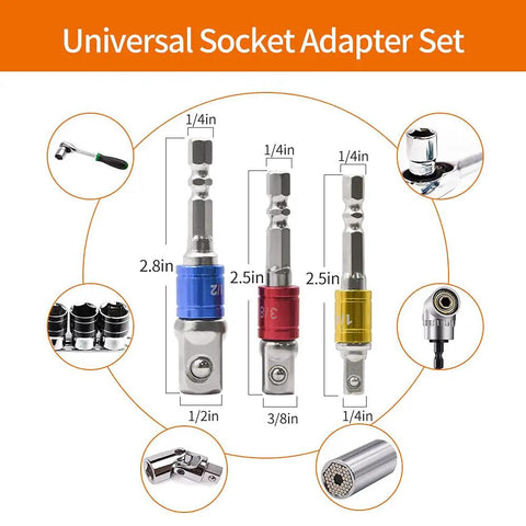 Bendable Drill Bit Extension With 105 Degree Right Angle Magnetic Screwdriver Bit Holder Universal Socket Adapter Set 1/4 3/8 1/2 Inch 12 Piece Screwdriver Bit Kit Flexible Drill Accessory For Tight Spots Must Have Gear