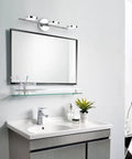 Bathroom setup with 3 Light LED Vanity Sconce For Bathroom Mirror Up Down Chrome Wall Lights 21.26 Inch Long 4000K Daylight Modern Bath Vanity