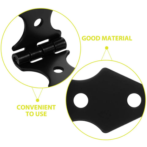 Close-up of Heavy Duty Iron Gate Hinge Set, 10 Pack Yard Fence Door Hinges For Outdoor Garden Gates showing black finish.