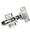 Iron Core Buffer Soft Close Cabinet Hinges for cupboard doors, metal design, top view showcasing durable hardware.