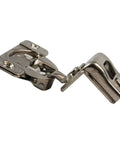 Two Pack Soft Close Cabinet Hinges for Face Frame One And A Half Inch Overlay with 108 Degree Opening Screw On Compact 45mm Hole Pattern 3 Way Adjustment Rok Hardware Grass TEC 864 04549A15 Made In USA side view
