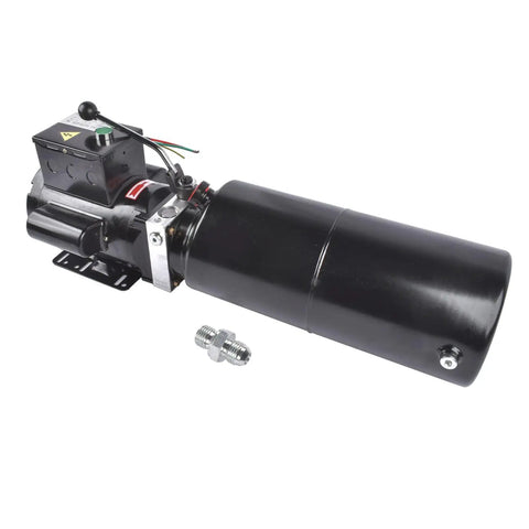 Beast Mode Heavy Duty 110V Hydraulic Power Unit with steel reservoir, displayed with a 2.5 gallon capacity and 2.2KW motor, side view.