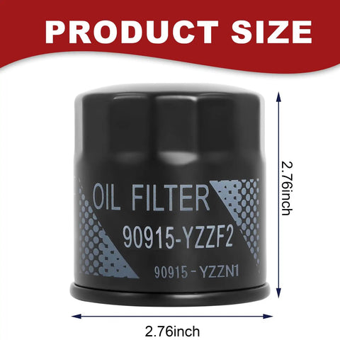 Close-up of oil filter from 12 Pack Oil Filter Kit With Drain Plug Washers For Toyota Vehicles Fits RAV4 Camry Corolla Prius.