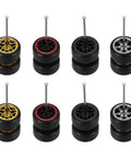 8 Piece 1/64 Scale Wheel And Tire Set With Real Riders Rims Includes Axles For RC Diecast Cars And DIY Model Upgrades