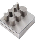 Disc Cutter Set For Jewelry Making And Crafting Pro Grade 7 Piece Punch Die Kit With 45 Steel Drop Shaped Dies Close-Up View