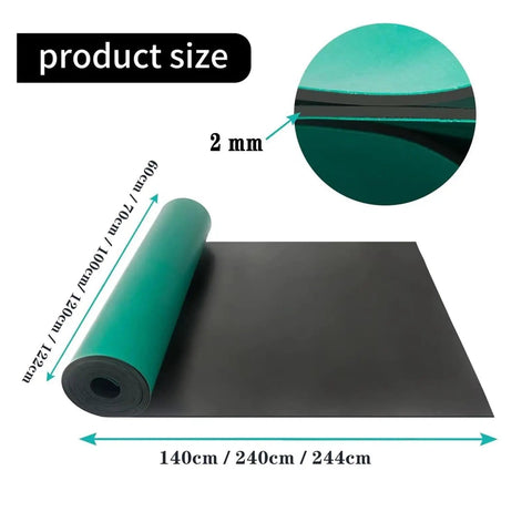 Anti Static Silicone Work Mat For Electronics Repair 60x240cm Heat Resistant Soldering Surface with size details