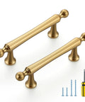 Champagne Bronze Cabinet Pulls 10 Pack With 3 Inch Center To Center, Kitchen Cabinet Handles, Solid Zinc, screws, screwdriver included