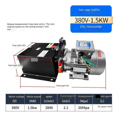 Heavy Duty 380V Hydraulic Power Unit And Compact Press Pump Station Featuring Bidirectional Oil Cylinder 1.5 Kw 20 Liter Capacity Rock Solid Beast Mode Industrial Workhorse