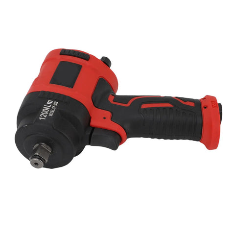 1/2 Square Drive Pneumatic Air Impact Wrench Throwing 1200 Nm At 10000 Rpm with ergonomic grip and black-red design.