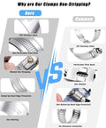 120-pack hose clamp set, 5/16–2 in (8–50 mm), 304 stainless steel worm-gear clamps for plumbing and automotive.