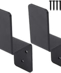 2x4 Door Barricade Brackets For Home Security, heavy-duty iron with screws, side view