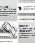 Durable Stainless Steel Watch Band Pins And Link Removal Kit With Case 360 Piece Replacement Tool Set For Men And Women Watches DIY Gear
