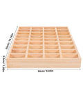 Dope Stackable Jewelry Organizer Tray Featuring Thirty Six Durable Wooden Grids For Sorting Beads Bracelets Pendants And Earrings side view with measurements.