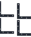 High Quality Top Shelf Pro L Brackets For Woodworking Projects Matte Black Steel corner mending plates four pack with holes.