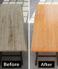 Before and after using Natural Wood Peel And Stick Contact Paper For Countertops And Cabinets, Waterproof Self Adhesive 15.8x394 Roll