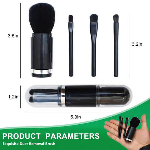 Four Pack Microfiber Duster Brush Set For Keyboards Phones Cars And More, showing brush sizes with product parameters