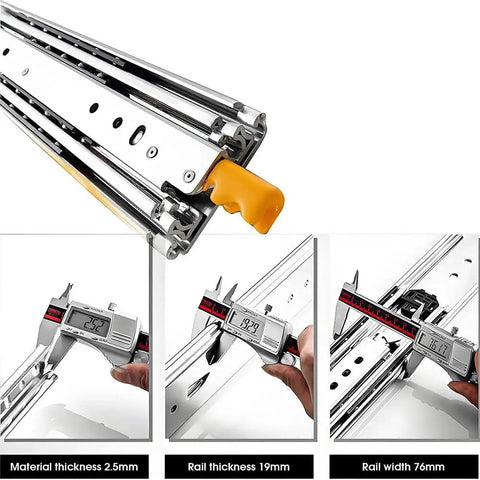 Heavy Duty Locking Drawer Slides 32 Inch Full Extension Ball Bearing Side Mount Glides Tough As Nails Built To Last 500lb Load