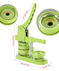 Chill And Craft With This Legit 58Mm Button Maker Machine For Diy Pin Badge Creation Includes A Full 100Pc Supply Set And Easy Circle Cutter For Making Dope Custom Buttons Daily, green button maker with measurements.