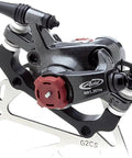 Heavy Duty MTB Disc Brake Set For Front Or Rear Bike Includes Kickass 160Mm Rotor Aluminum Caliper Tri Align Setup with red accents.