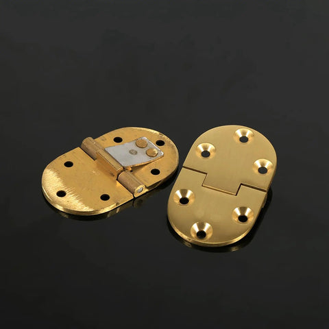 Brass Butler Tray Hinges Set Round Edge 2-1/2 By 1-1/2 Inch Folding Flap Hinge With Screws For Cabinet Vintage Style Heavy Duty