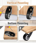 Mounting instructions for Anti Sag Gate Wheel Set For Wooden Doors And Gates, 2 Inch Floor Friendly Bottom Support Rollers, 4 Pack