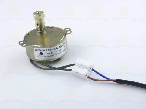 2-Pack Synchronous Turntable Motor Kit With 5-6 RPM, 4W, 100-127V, featuring metal housing and power cord connectors