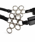 Pro Grade Leather Flower Shank Padded Noseband Hackamore For Western Training displayed with stainless steel hardware
