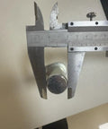 Measuring 25mm diameter of Replaceable 25mm Link Pins For Mini Excavator Attachments 0.98 Inch Pins Using Caliper