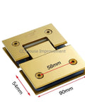 Premium 304 Stainless Steel Shower Door Hinge With Sleek Gold Finish For 90 Or 180 Degree Glass Frameless Panel, 90mm size.