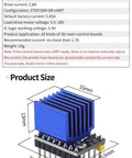 TMC2209 V2.0 Stepper Driver With UART Ultra Silent 2.5A, 5-piece set, large heatsink, dimensions labeled, for Ender 3 3D printer upgrade