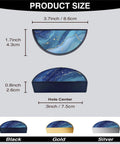 Blue Gradient Gold Fluid Art Cabinet Pulls Set Of 2 With 3 Inch Hole Center Black Semicircle Drawer Handles