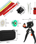 Garden grafting tool kit with 2-in-1 pruning tool, blades, grafting tapes, rubber bands, labels, and a black carrying case