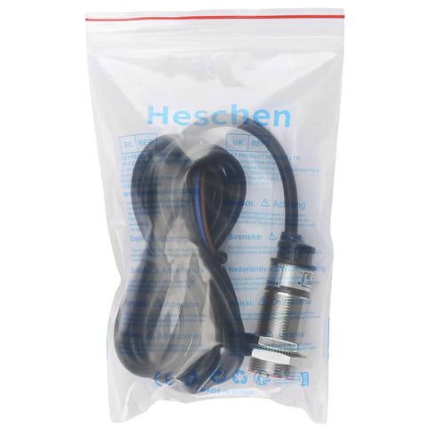 Packaged M18 Inductive Proximity Sensor Switch PR18 5DP Cylindrical Detector with cable and components visible