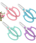 Four Piece Flower Scissors Set With Stainless Steel Blades And Comfort Grip Handles in assorted colors for easy flower arranging