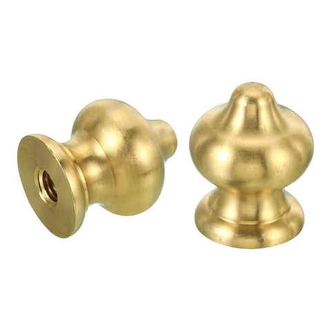 Solid Brass 1/4-27 Lamp Finial Ball Cap Knob For Table Lamps Harp Top Screw Decoration in vintage style, side view display