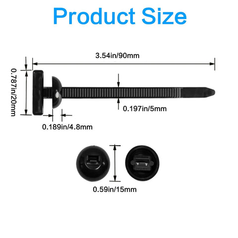 Heavy Duty Nylon Cable Tie Set For Everyday Fixes Self Locking Zip Ties With Universal Buckles Uv Resistant Black Fasteners size details