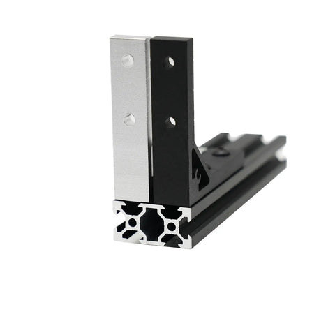 Beefy Heavy Duty Corner Brackets 4 Pack 78x78mm inside gusset for 2020 aluminum extrusion profile in black finish, 90-degree joint