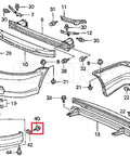 Exploded view of auto body parts showing placement of 50 Pack Fender Liner Screws For Honda Acura BMW Wheelhouse Splash Shield SEMS Phillips Truss Head Black E Coat Fasteners For Auto Body Replacement Compatible With Accord ILX RDX TL TSX 90114SE0000.