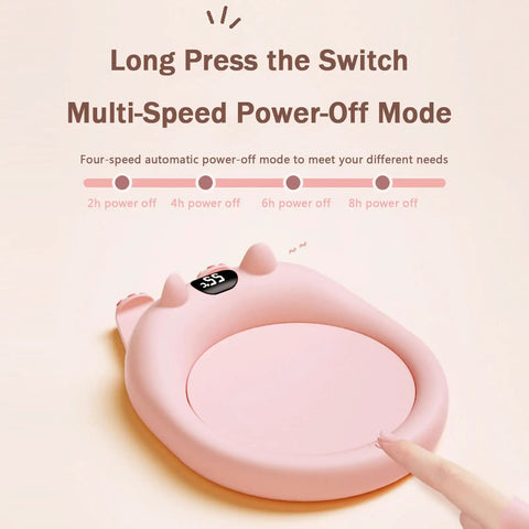 Electric Coffee Mug Warmer With Three Temperature Settings And Auto Shut Off Keeps Your Joe Piping Hot Through The Daily Grind in pink with multi-speed power-off feature.