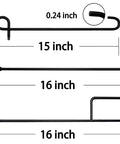 Heavy Duty Garden Flag Stand With Collapsible Steel Holder Pole shows three black poles, sizes 15 and 16 inches, with 0.24 inch diameter.