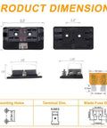 Road Ready 4 Way Blade Fuse Box With Built In Led Indicator For Blown Fuses Hella Reliable Automotive Shield dimensions and specifications