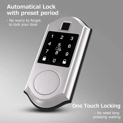 Fingerprint Smart Lock With Keyless Entry Electronic Deadbolt Bluetooth Keypad Digital Lock App Control Biometric Access Fobs