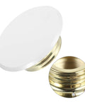 Slick White Iron Fire Sprinkler Covers 2 Pack Discreet Ceiling Plates with brass edge for a clean look and easy installation.