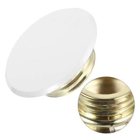 Slick White Iron Fire Sprinkler Covers 2 Pack Discreet Ceiling Plates with brass edge for a clean look and easy installation.