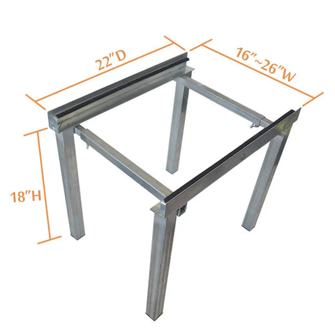 Beefy Built Tough Air Handler Stand For Heat Pumps And Central AC Units, Galvanized Steel, 16-26 in wide, 22 in depth, 18 in height